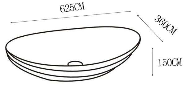 BPS-koupelny Keramické umyvadlo na desku LAVI WH LN 625 62x36 cm, bílé lesk