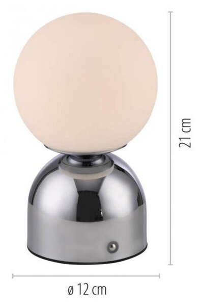 PAUL NEUHAUS JUST LIGHT Kolekce Schöner Wohnen LED bateriové stolní svítidlo RUDI, chrom, nabíjecí přes USB 3000-6000K