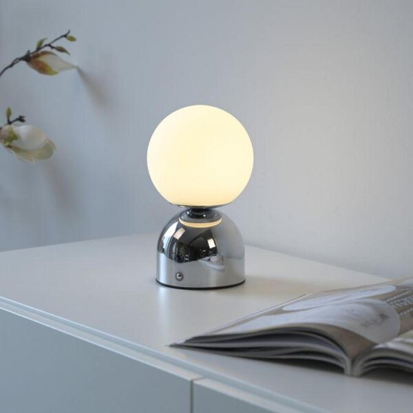 PAUL NEUHAUS JUST LIGHT Kolekce Schöner Wohnen LED bateriové stolní svítidlo RUDI, chrom, nabíjecí přes USB 3000-6000K