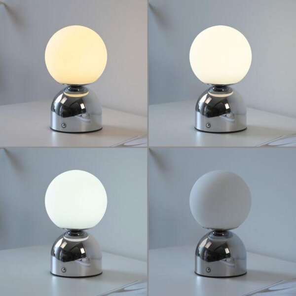 PAUL NEUHAUS JUST LIGHT Kolekce Schöner Wohnen LED bateriové stolní svítidlo RUDI, chrom, nabíjecí přes USB 3000-6000K