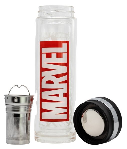 Skleněná láhev s infuserem, 355ml, Stor, Marvel