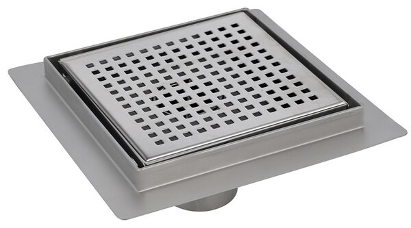 BPS-koupelny Čtvercový sprchový odtokový žlab DL08 QUBE G3 ST 15x15 cm, satén