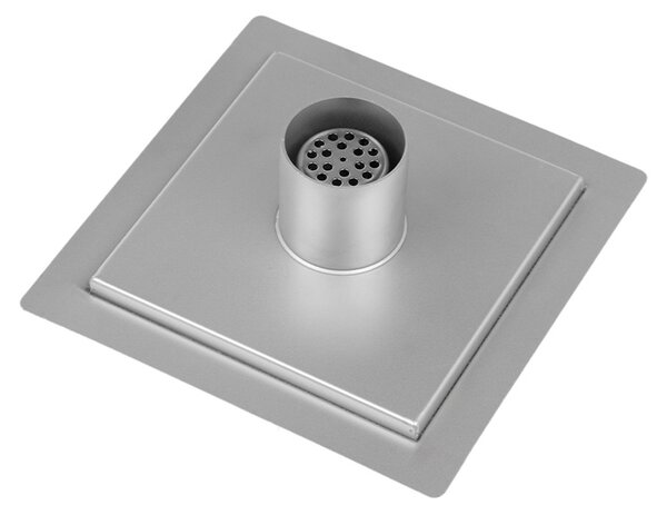 BPS-koupelny Čtvercový sprchový odtokový žlab DL08 QUBE G3 ST 15x15 cm, satén