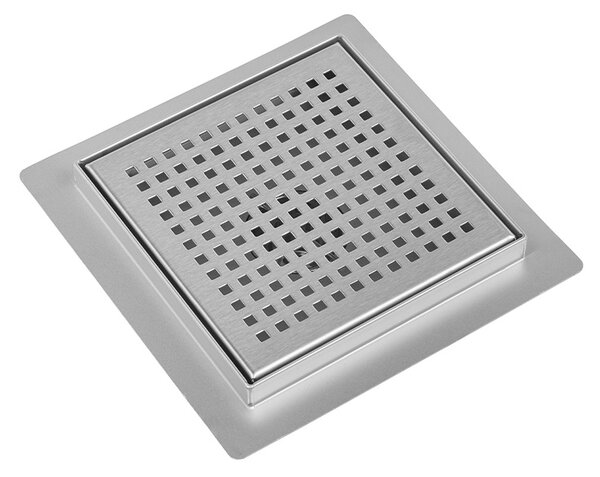 BPS-koupelny Čtvercový sprchový odtokový žlab DL08 QUBE G3 ST 15x15 cm, satén