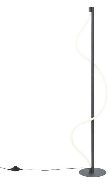 Moderní stojací lampa černá vč. LED 3-stupňové stmívání - Twirl