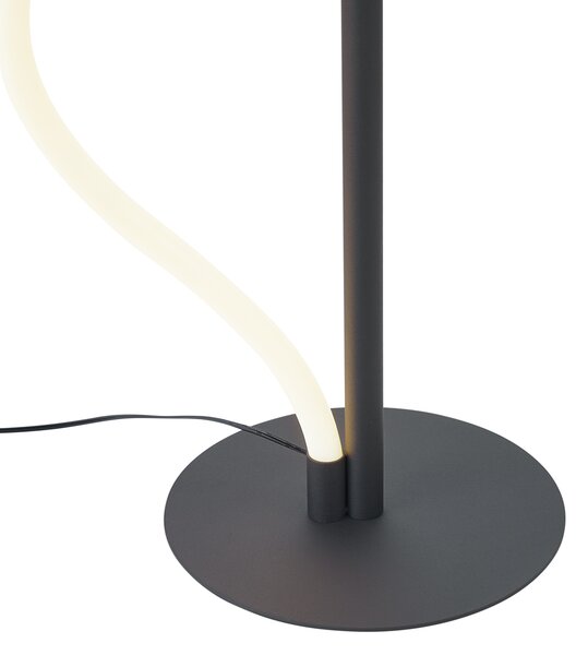 Moderní stojací lampa černá vč. LED 3-stupňové stmívání - Twirl