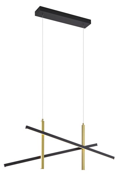 Designové závěsné svítidlo X černé se zlatou barvou vč. LED s 3-stupňovým stmíváním - Joy