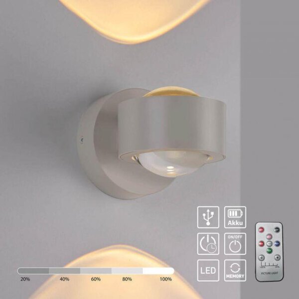 PAUL NEUHAUS JUST LIGHT LED nástěnné svítidlo na baterie AKKU-CHIA, písková barva 3000K