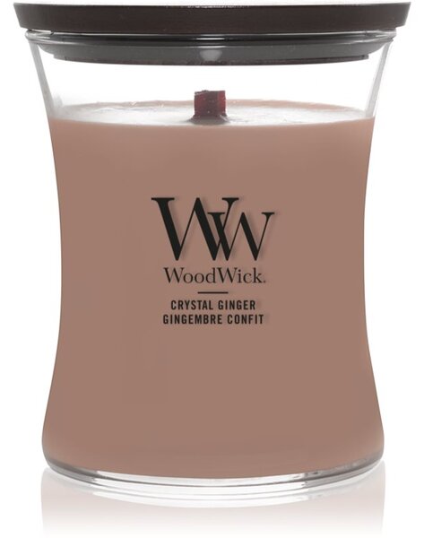 Woodwick Crystal Ginger vonná svíčka s dřevěným knotem 275 g