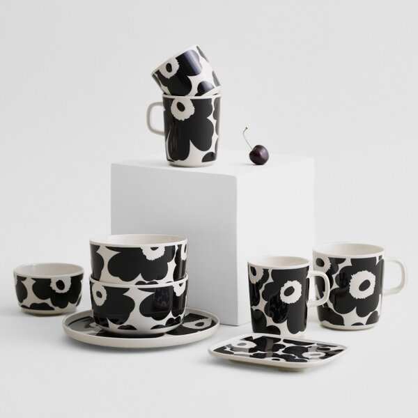 Marimekko Hrnek Oiva Unikko 0,2l, černo-bílý