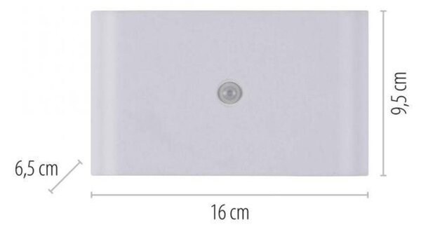 PAUL NEUHAUS JUST LIGHT LED nástěnné svítidlo na baterie AKKU-ZIDDY, bílá, IP44, nabíjecí, pohybové čidlo 3000K