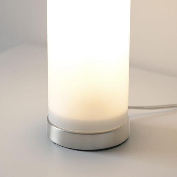 PAUL NEUHAUS JUST LIGHT Stolní lampa BOTTLE, bílá, opálové sklo, tvar láhve, šňůrový vypínač
