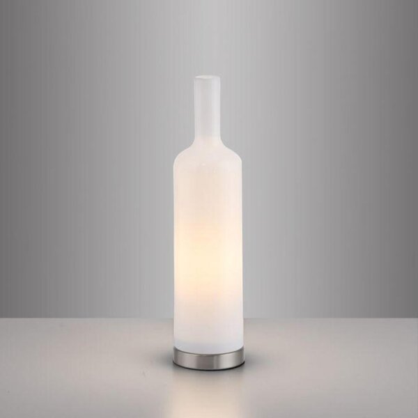 PAUL NEUHAUS JUST LIGHT Stolní lampa BOTTLE, bílá, opálové sklo, tvar láhve, šňůrový vypínač