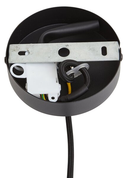 Hanglamp zwart met bruine papieren touw kap 50/50/25 - Combi 1