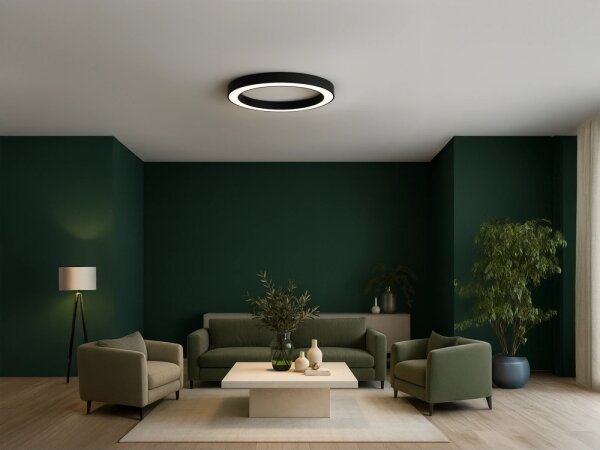 LED Stropní svítidlo LED/100W/230V 3000/4000/6500K pr. 100 cm černá