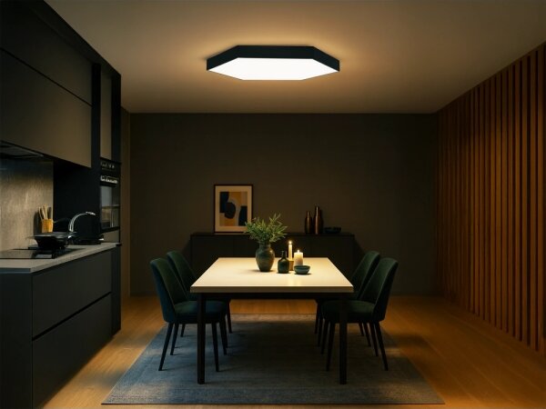 LED Stropní svítidlo LED/200W/230V 3000/4000/6500K pr. 100 cm černá