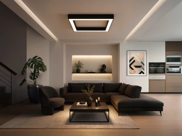 LED Stropní svítidlo LED/130W/230V 3000/4000/6500K 100x100 cm černá