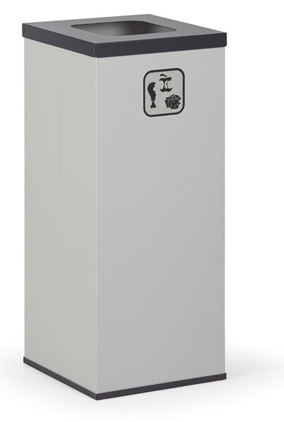 Koš na tříděný odpad 70 L, úchyt na pytel, šedý/černý