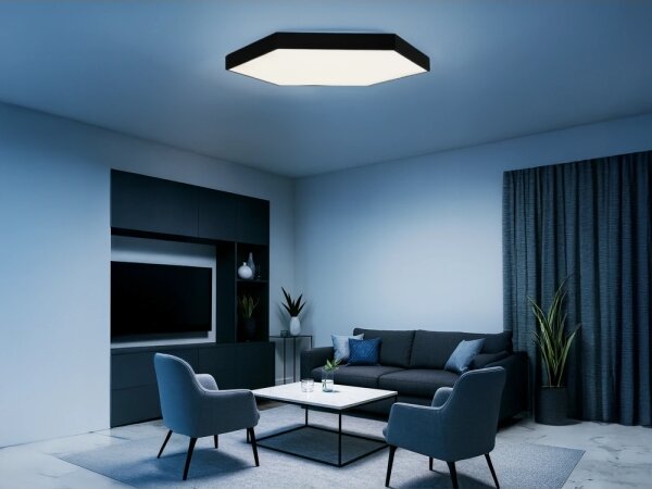 LED Stropní svítidlo LED/240W/230V 3000/4000/6500K pr. 120 cm černá