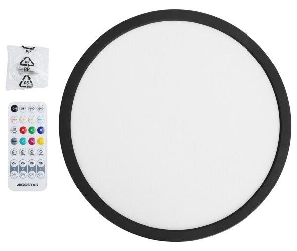 Brilagi - LED RGBW Stmív. strop. svítidlo VIBE LED/24W/230V 3000-6500K černá +DO