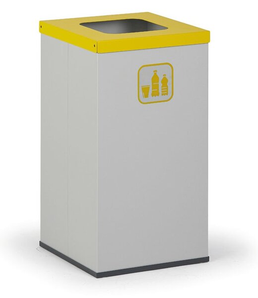 Koš na tříděný odpad 50 L, úchyt na pytel, šedý/žlutý