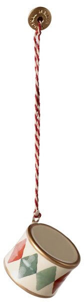 Plechová ozdoba Maileg Small Drum - Red & Green MIL570
