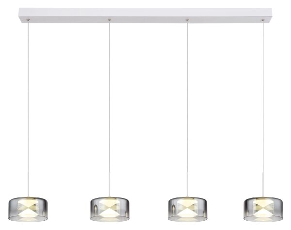 Globo 16024-4WR - LED Lustr na lanku BELINDA LED/24W/230V bílá/kouřová