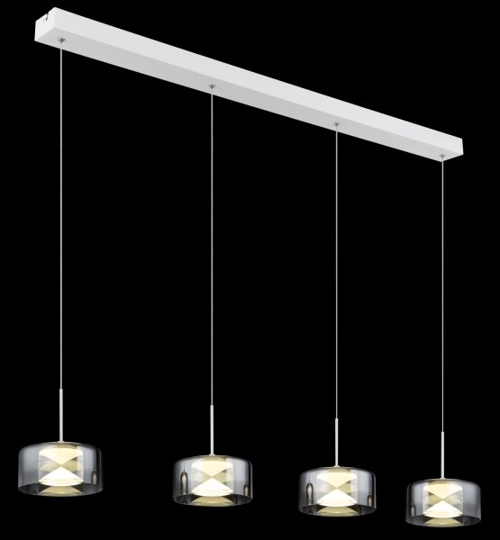 Globo 16024-4WR - LED Lustr na lanku BELINDA LED/24W/230V bílá/kouřová