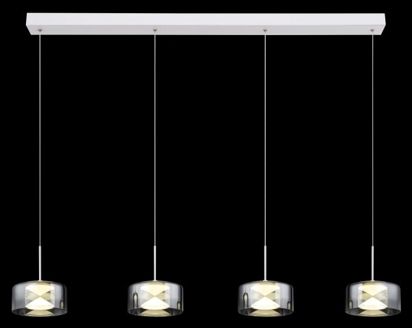 Globo 16024-4WR - LED Lustr na lanku BELINDA LED/24W/230V bílá/kouřová