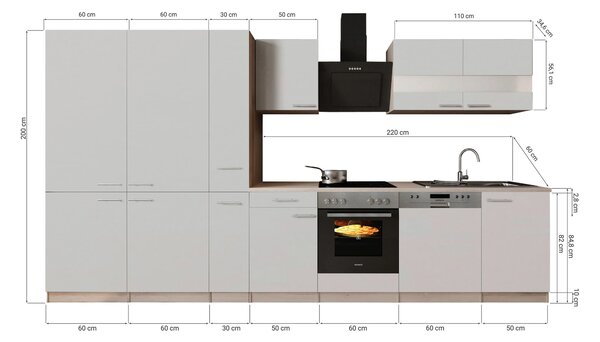 KUCHYŇSKÝ BLOK 370 cm Respekta - Online Only kuchyňské linky, Online Only