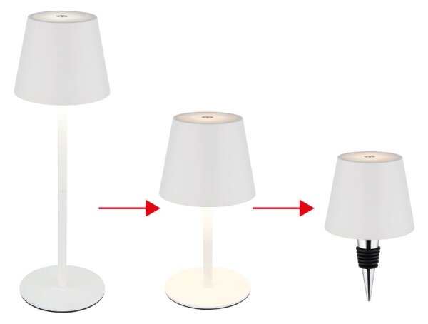Globo 58488W - LED Stm dot nab venkovní stolní lampa 3v1 VANNIE 3W/5V IP54 bílá