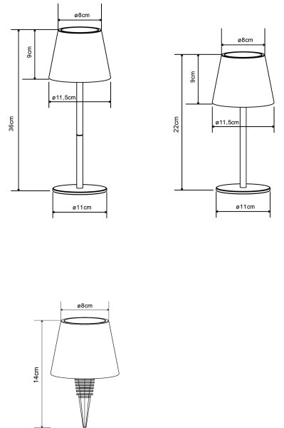 Globo 58488W - LED Stm dot nab venkovní stolní lampa 3v1 VANNIE 3W/5V IP54 bílá