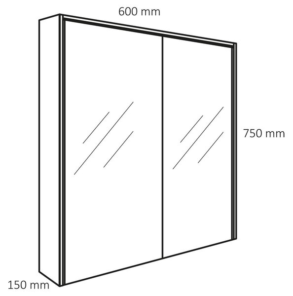 Zrcadlová skříňka bez osvětlení Legs 60 x 15 x 75 cm mátová zelená