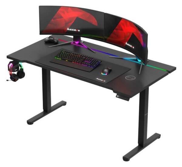 Elektrický výškově nastavitelný herní stůl Hero 8.7 RGB černý