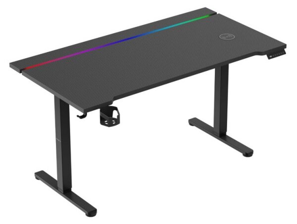 Elektrický výškově nastavitelný herní stůl Hero 8.7 RGB černý