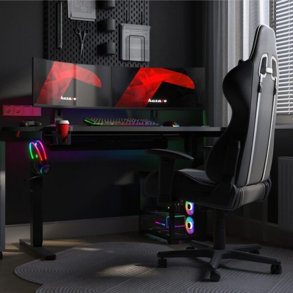 Elektrický výškově nastavitelný herní stůl Hero 8.7 RGB černý