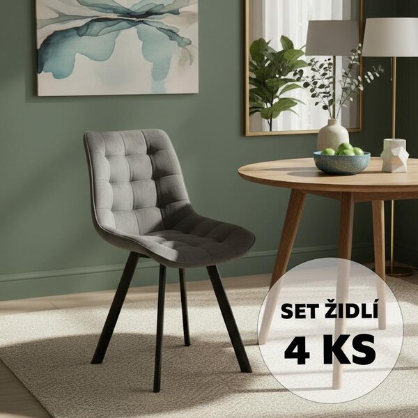 Set - 4 ks Jídelní židle AVENBERG NOLA šedá
