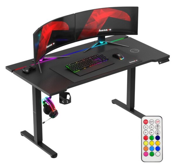 Elektrický výškově nastavitelný herní stůl Hero 8.7 RGB černý