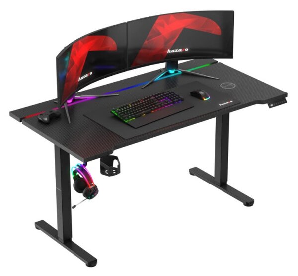 Elektrický výškově nastavitelný herní stůl Hero 8.7 RGB černý