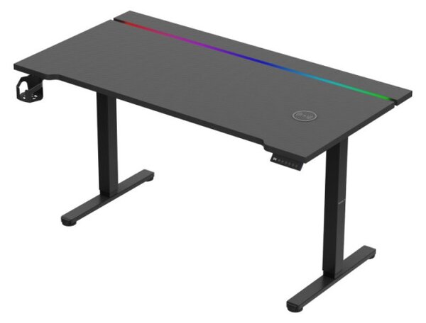 Elektrický výškově nastavitelný herní stůl Hero 8.7 RGB černý