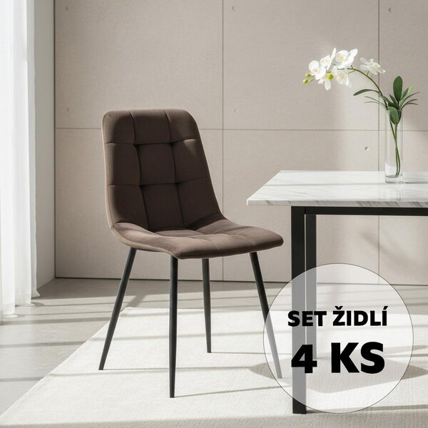 Set - 4 ks Jídelní židle AVENBERG ARDEN hnědá