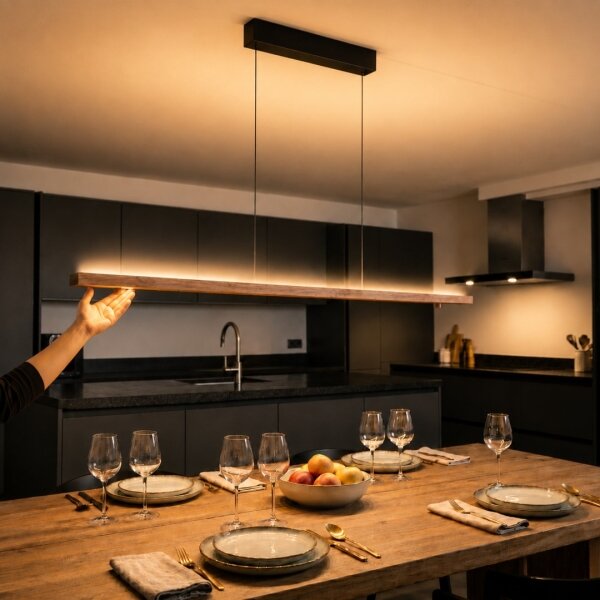 Immax NEO 07309L-LED Stm lustr na lank se senzorem MADEIRA 37W/230V 157 cm ořech