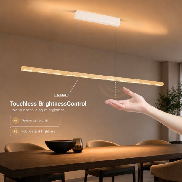 Immax NEO 07310L-LED Stm lustr na lank se senzorem MADEIRA 37W/230V 157 cm jasan