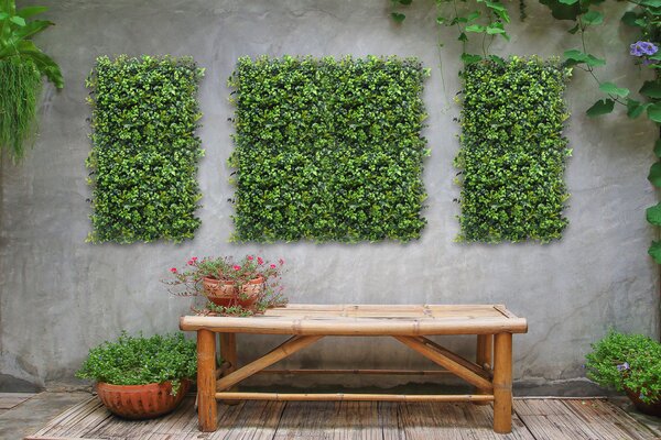 Europe Grass Umělý rostlinný panel MIX VERT 50 x 50 cm - Panel 50x50