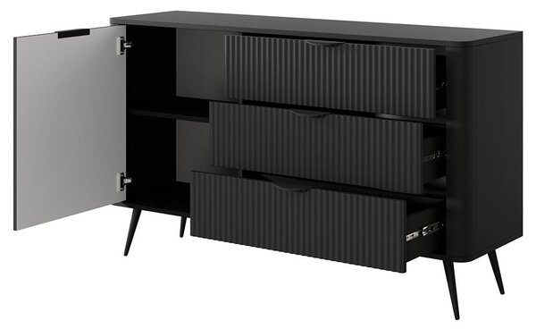 LANTE č | komoda D 138 D3S | 138,2 cm | černá