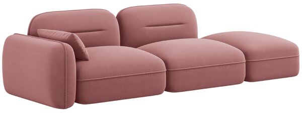 -25 % Dny MOMENTI– Cosmopolitan Design Růžová sametová trojmístná pohovka Sydney 295 cm, pravá
