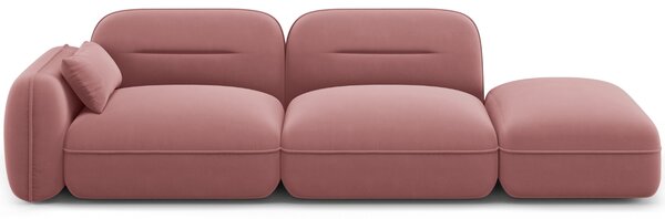 -25 % Dny MOMENTI– Cosmopolitan Design Růžová sametová trojmístná pohovka Sydney 295 cm, pravá