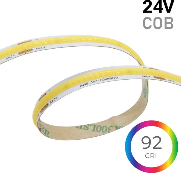 LED pásek COB 15W, 480LED, CRI>92, 8mm, 2OZ, 3M, 24VDC, IP20, 6500K