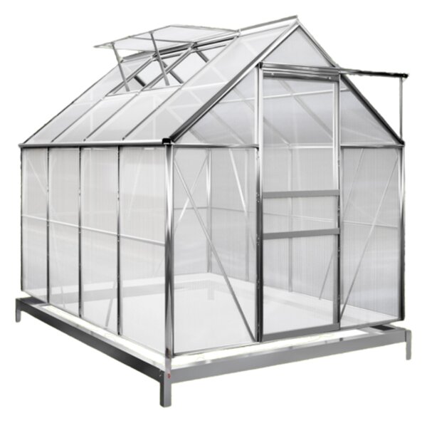 Zahradní skleník z polykarbonátu se základnou M4, 250x190x195cm, transparentní Gardebruk