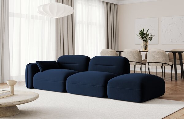 -25 % Dny MOMENTI– Cosmopolitan Design Královsky modrá sametová trojmístná pohovka Sydney 295 cm, pravá